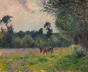 Camille Pissarro Vaches dans un pre, soleil couchant oil